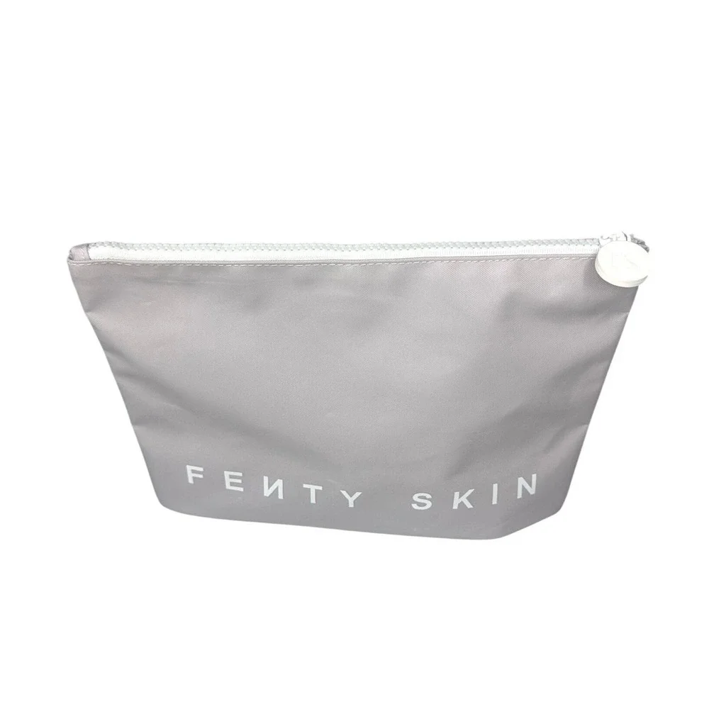 Fenty Skin Lavender Grey Makeup Bag Zippered Pouch Travel Cosmetic Case Logo